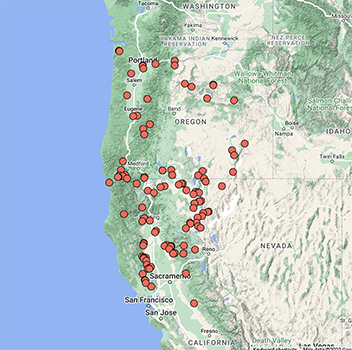 Cryptantha hendersonii CCH2 distribution map