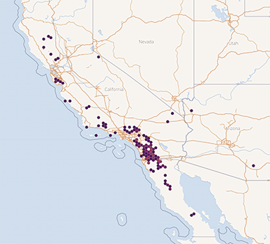 Cryptantha_muricata_v_jonesii-GBIF map