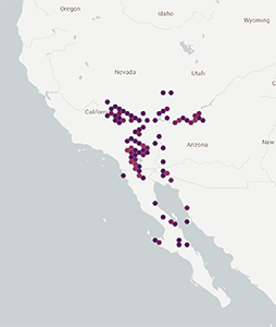 GBIF distribtuion map