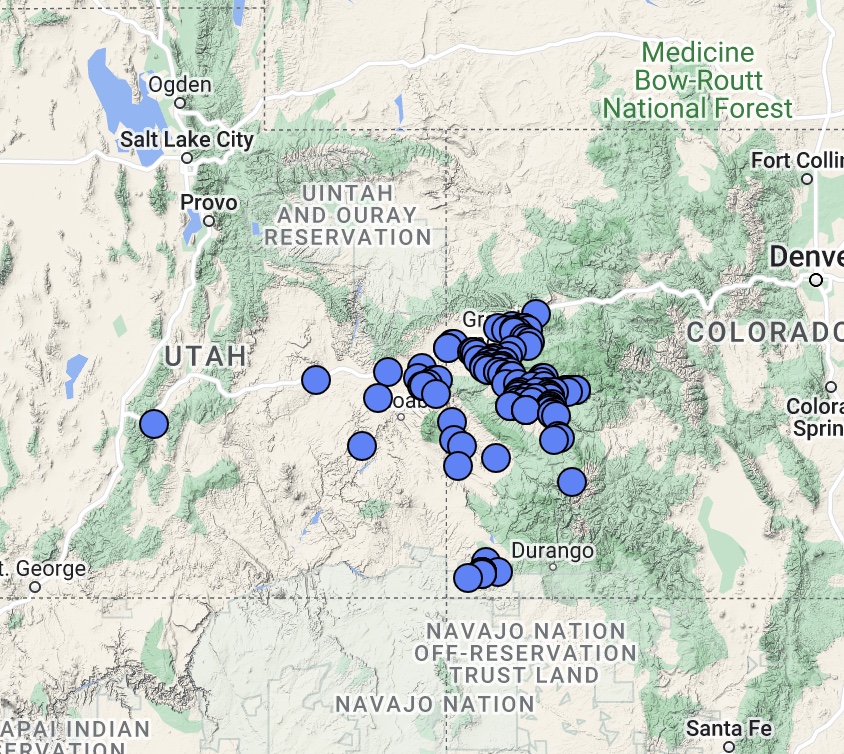 SEINet distribution map