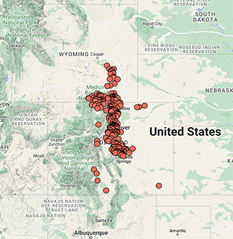 SEINet distribution map