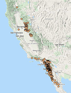 Ceanothus tomentosus distribution map cch2