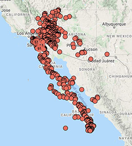 Porophyllum gracile distribution map cch2