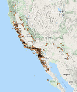 Rhamnus crocea distribution map cch2