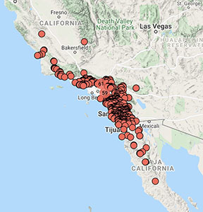 Ribes indecorum distribution map cch2